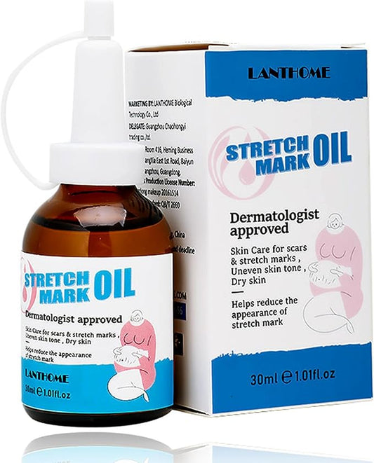 Stretch Mark Pregnancy Massage Oil, Stretch Mark Oil, Skincare Oil for Improve Stretchmarks, Pregnancy Skin Care Fade Stretch Marks, Body Moisturizer for Dry Skin, First Time Mom Gift 30 ml-BrightBean Baby