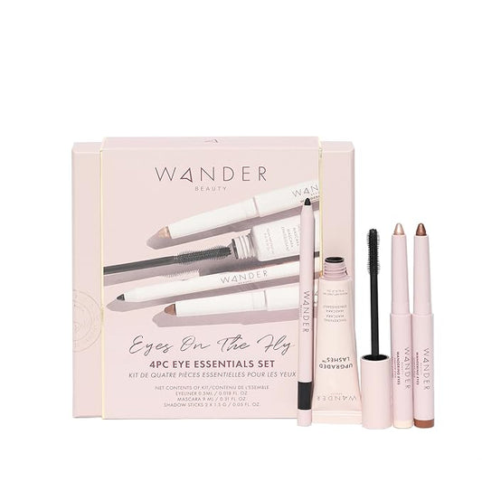 Wander Beauty Eyes on the Fly - 4 Piece Beauty Gift Set - Includes Skyliner, Upgraded Lashes Thickening Mascara, & 2 Wandering Eyes Cream Eyeshadow Sticks - Cruelty Free Natural Beauty Gifts-BrightBean Baby