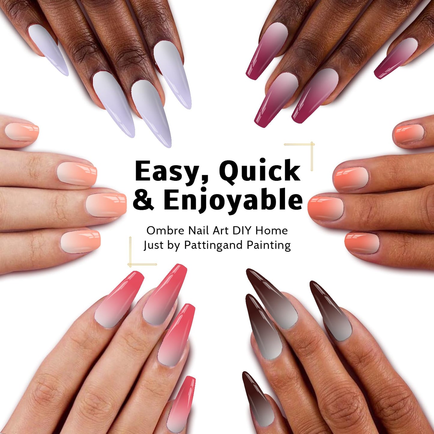 Sponge Pat Paint Nail Gel, Ombre Nails Gradient Gel Nail Blush Blooming Aura Nails Drawing Stripper Floral Painting DIY Nail Art, No Wipe, UV/LED Curing (16 Colors F)-BrightBean Baby