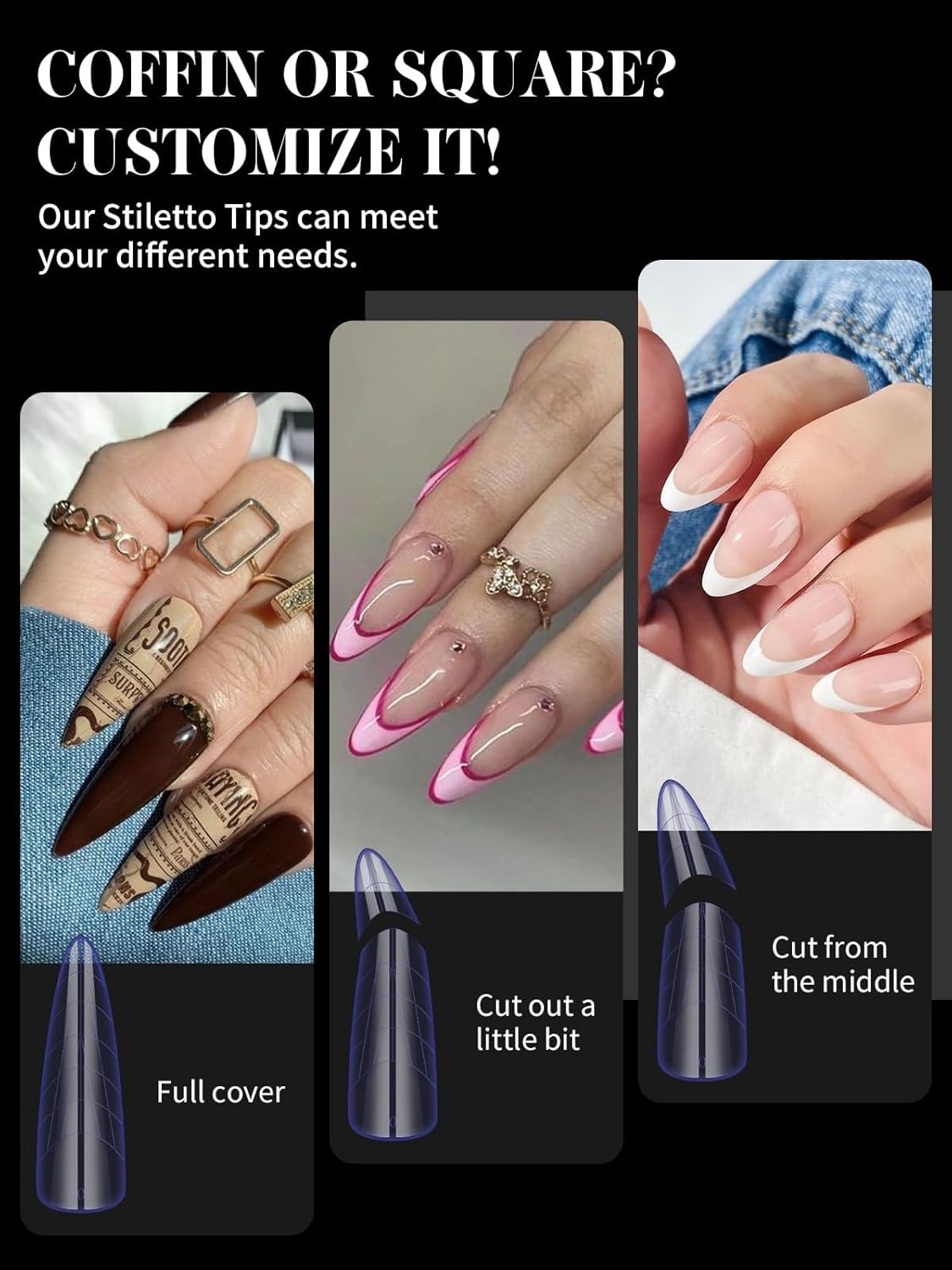 Dual Forms for Poly Nail Gel, 288PCS 12 Colors Dual Nail Forms Extension Molds Stiletto Coffin Square Acrylic Nail Tips 12 Shapes for Builder Gel Manicure Nail Art Design Salon DIY at Home-BrightBean Baby