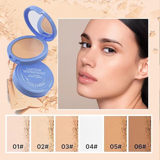 Oil Control Face Pressed Powder,Matte Smooth Flawless Setting Powder Makeup,Waterproof Long Lasting Finishing Powder,Cruelty Free Lightweight Face Cosmetics,0.35Oz(NATURAL BEIGE)-BrightBean Baby
