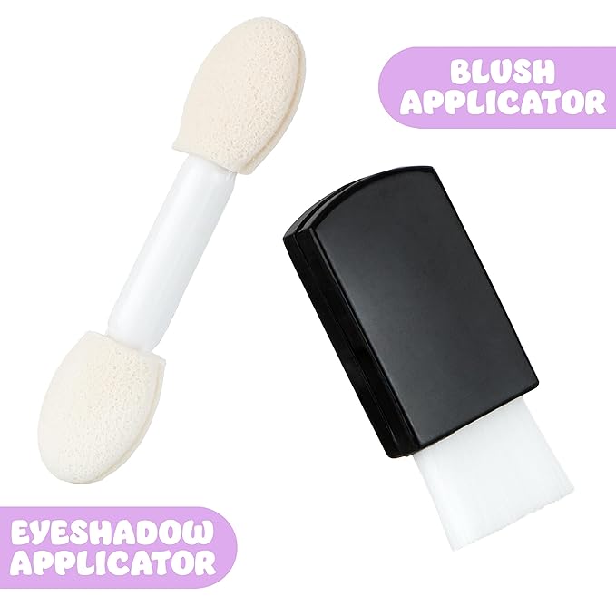 Expressions The Sweet Life Glisten & Glitter Makeup Palette 10 Color Eyeshadow Palette & Blush Makeup Novelty Beauty Set, Fold Out Compact with Mirror,Washable, Non-Toxic-BrightBean Baby