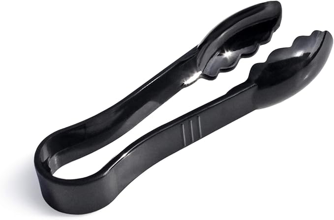 New Star Foodservice 35698 Utility Tong High Heat Plastic, Scalloped, 6 inch, Black, Set of 12