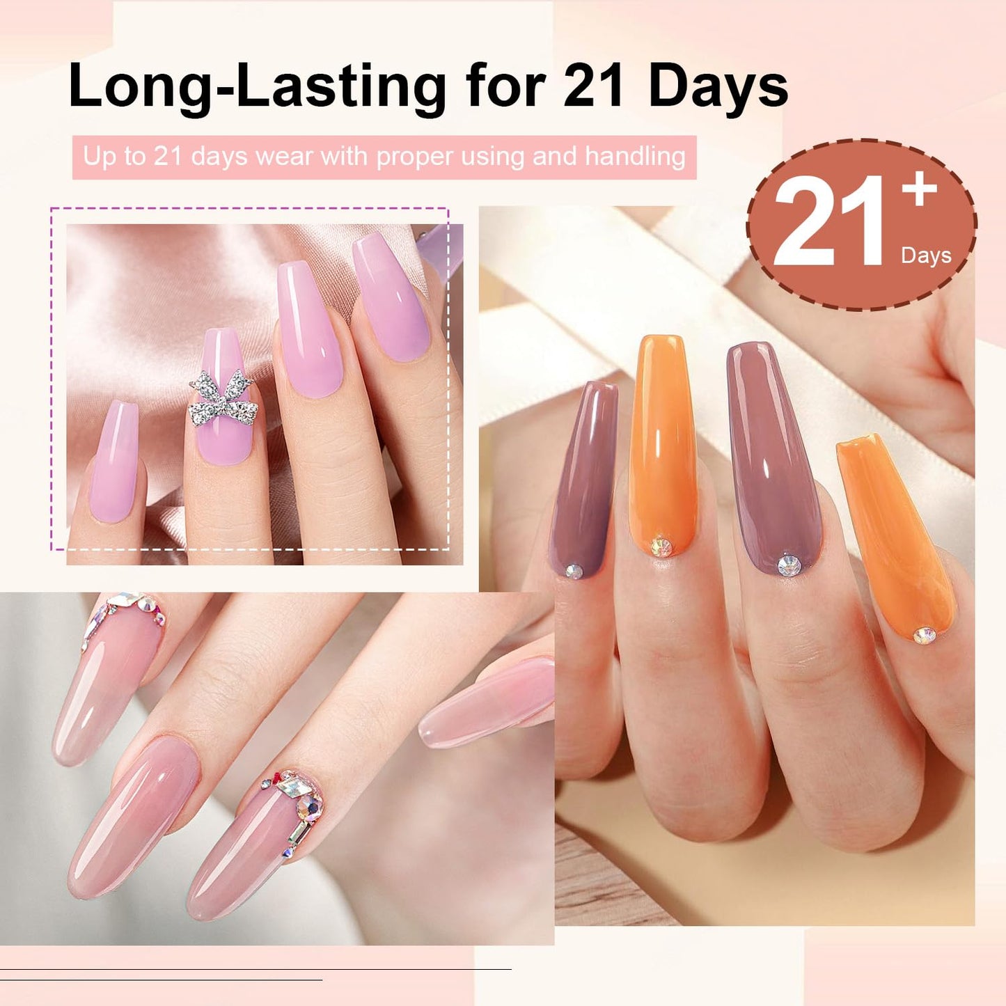 JODSONE 36 Pieces Easy to Apply Gel Nail Polish Kit with U V Light Base Coat Top Matte Glitter Gel Polish for Salon and Home Use-BrightBean Baby