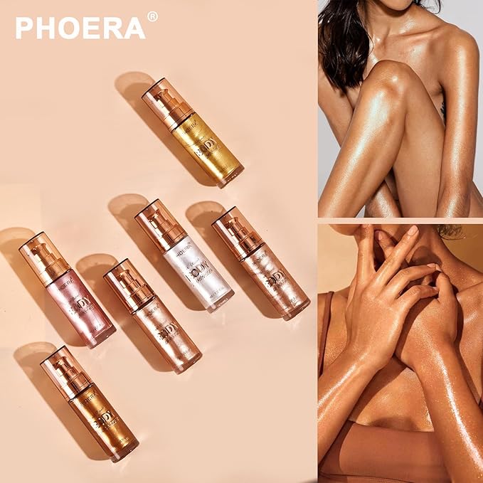 PHOERA Body Luminizer Highlighter, Waterproof Moisturizing and Glow For Face & Body, Face Body Glow Illuminator (102 Metallic Gold)-BrightBean Baby