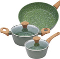 Jovire 3-Piece Nonstick Cookware Set with Lids - Green