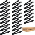 24 Pieces Plastic Salad Tongs, Black Kitchen Serving Tongs, 9 Inch Disposable Utensils Set, Heavy Duty Scalloped, Perfect for Buffets and BBQ, Food Safe Material