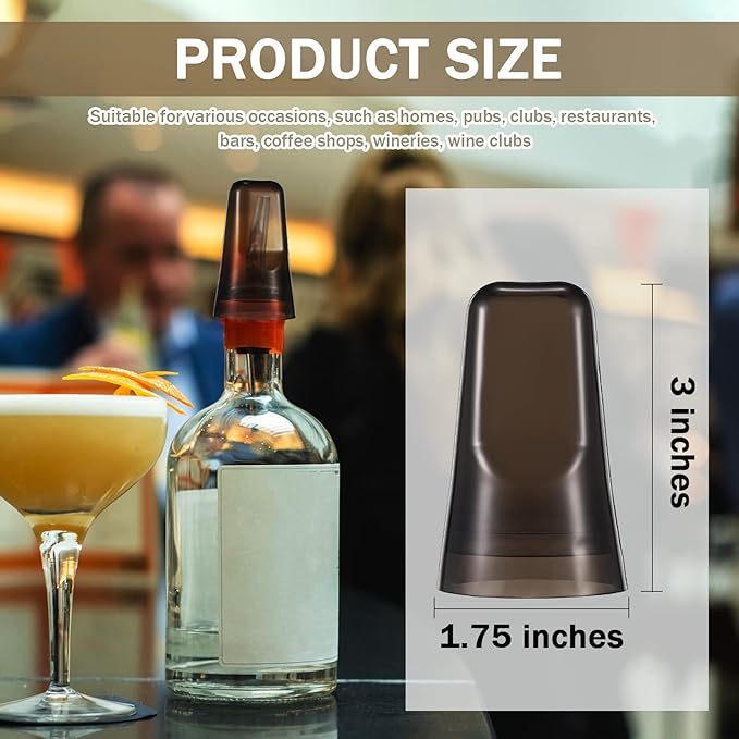 Chengu 80 Pieces Liquor Bottle Covers Pour Spout Covers Bar Toppers for Bottles Universal Pour Dispenser Dust Translucent Silicone Rubber Spout Caps for Bar Home Kitchen Tools Supplies (Black)