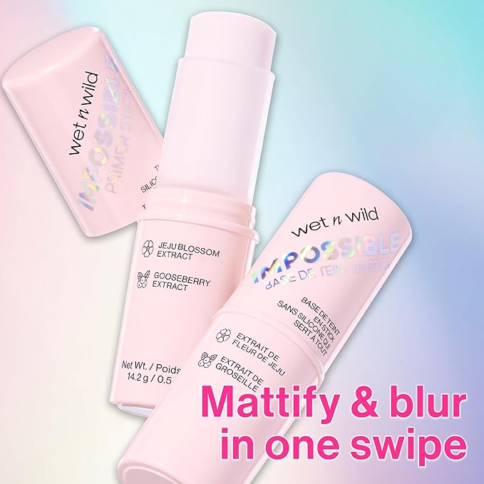 wet n wild Impossible Primer Stick, Enriched with Gooseberry & Jeju Blossom for a Brightening Durable Makeup Base, Vegan & Cruelty-Free-BrightBean Baby