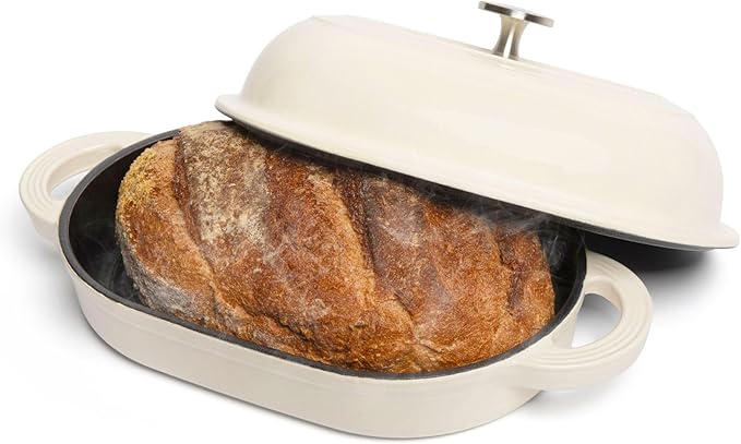 TOMO Cast Iron Oval Bread Oven 10" x 6.5" with Lid