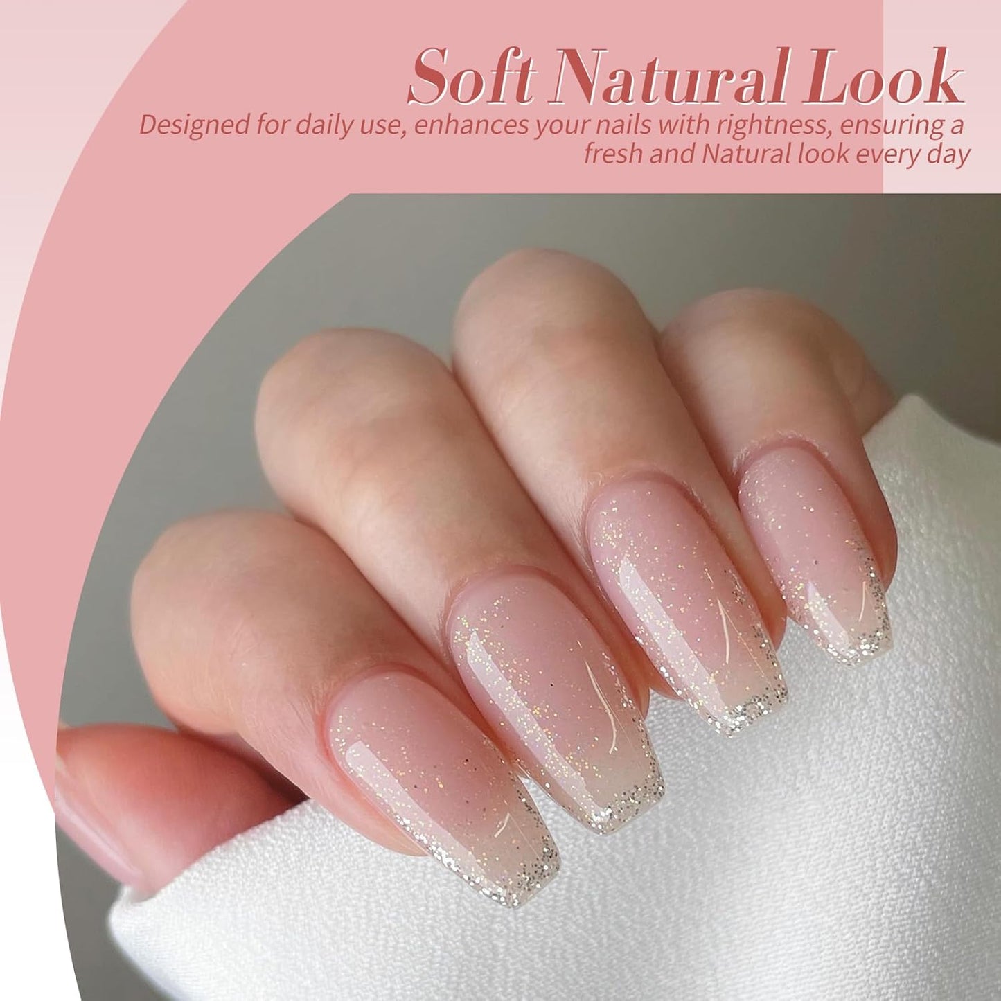 Born Pretty Jelly Gel Nail Polish, Sheer Gel Nail Polish, Milky Pink Nude Crystal Transparent Gel Polish Gel Manicure DIY Salon Nail Art Gifts Women Girls 7ML 6PCS-BrightBean Baby