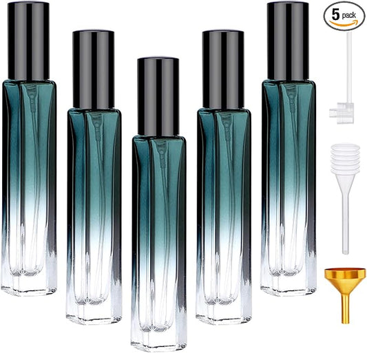 Segbeauty Refillable Perfume Bottle Travel, 5pcs 10ML Mini Glass Spray Bottles for Perfume, Empty Fine Mist Cologne Sprayer Portable Sample Container Atomizer for Dispensing Toilteries Liquid Cosmetic-BrightBean Baby
