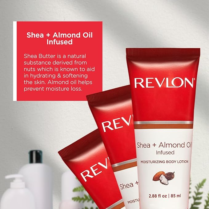 REVLON Get Carried Away Trio Moisturizing Travel Set, Shea Butter and Almond Oil Infused, Moisturizing Body Wash, Body Lotion, Exfoliating Body Scrub, 3 Count (2.88 fl oz)-BrightBean Baby