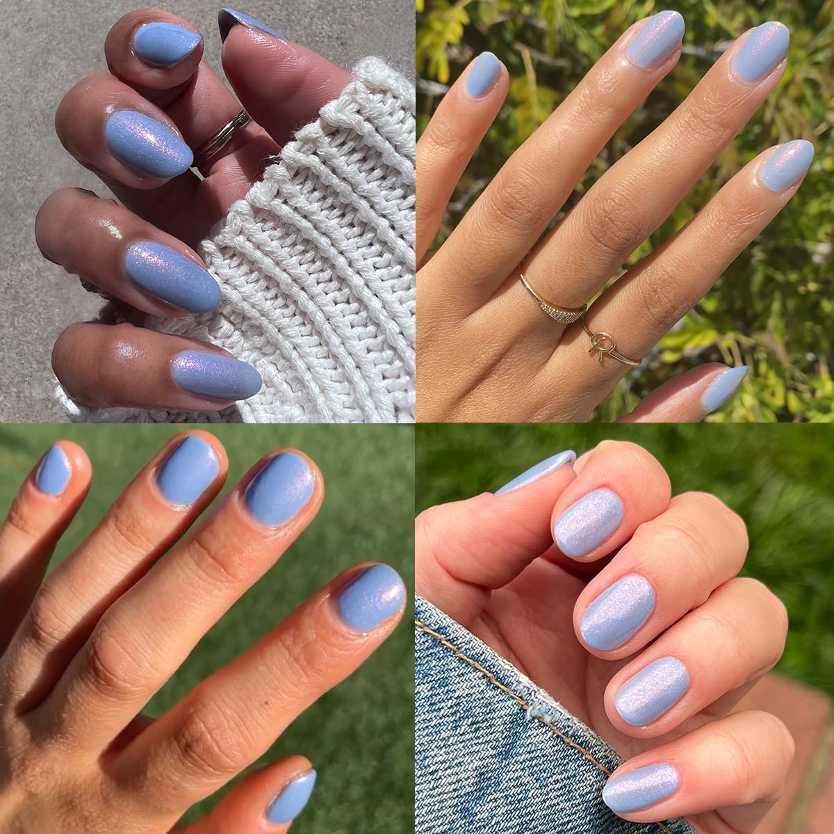 Olive & June Quick Dry Nail Polish | Instant, Fast-Drying, Smudgeproof Color | 15-free, Vegan, Cruelty-Free Formula | Lasts up to 5 Days | Salon-Quality Manicure at Home | Charming Periwinkle Shimmer-BrightBean Baby