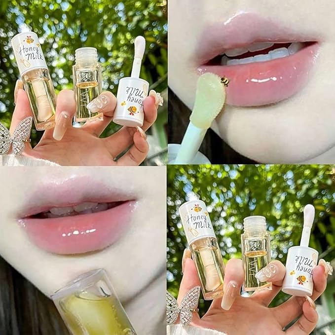 2Pcs Crystal Jelly Lip Oil Moisturizing Hydrating Lip Care Hydrating Lip Gloss Tinted Lip Balm, Long Lasting & Nourishing Lip Glow Oil, Non-sticky Fresh Texture-BrightBean Baby