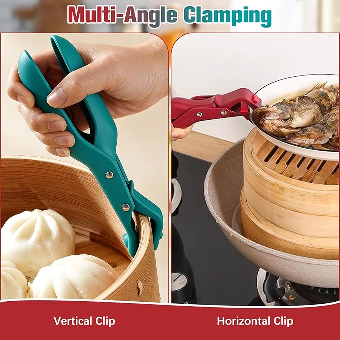 Hot Plate Gripper, New Hot Plate Grippers Tongs, Anti Scald Bowl Holder Clip, Bowl Dish Plate Grabber Clips Tongs Clamp Holder, For Air Fryer & Food Steamer & Oven & Microwave Oven (2 All)