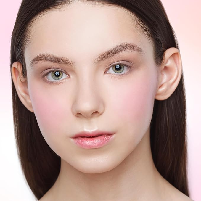 Boobeen Blush Compact for Face, Matte Powder Blush for Cheeks Powder Palette, Nude Light Blush with Puff, Blusher Makeup for a Radiant, Natural Glowing-BrightBean Baby