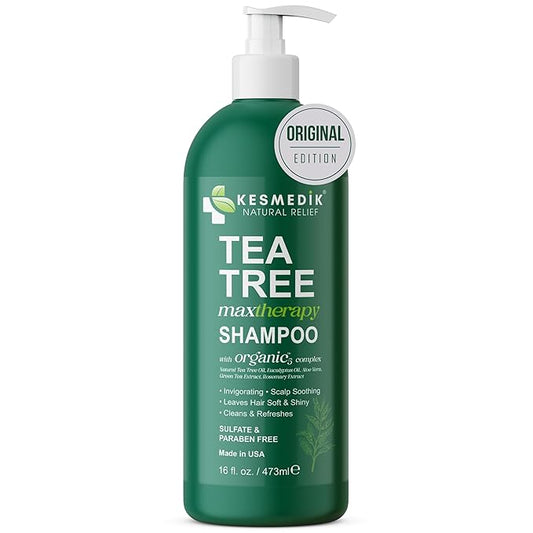 Tea Tree Oil Shampoo MaxTherapy, Itchy Scalp Relief, Refreshes & Cleanses Dandruff & Buildup, Clarifying for Oily Hair, Women & Men, 16 fl oz-BrightBean Baby