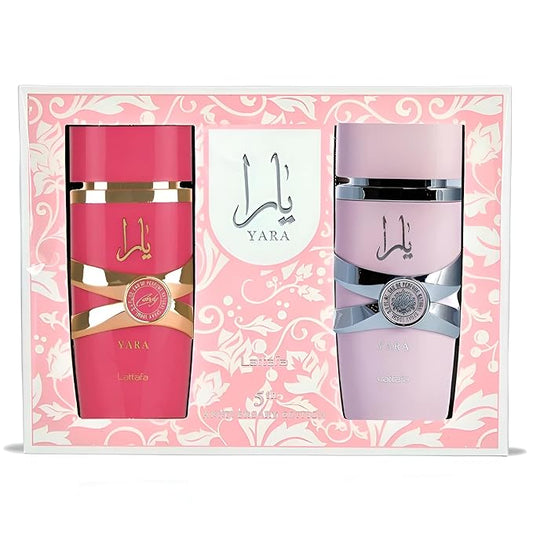 Lattafa Yara 5th Anniversary Edition – Floral, Fruity, Gourmand, Vanilla – 2-Piece Eau de Parfum Gift Set for Women (Yara & Yara Candy, 2 x 3.4 Ounce Sprays)-BrightBean Baby