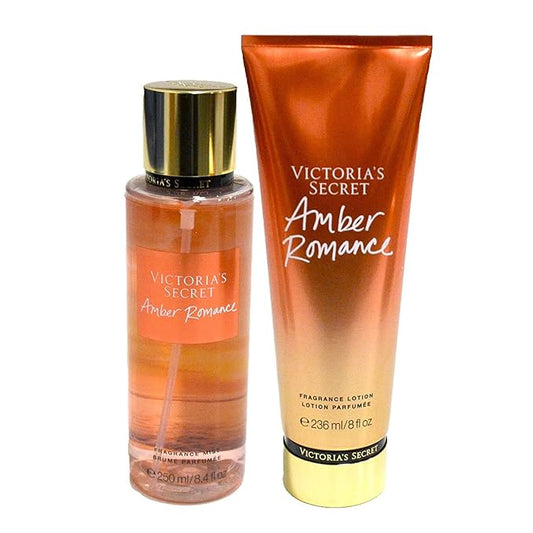 Victoria's Secret Amber Romance Set: Fragrance Body Mist & All-Skin Lotion-BrightBean Baby