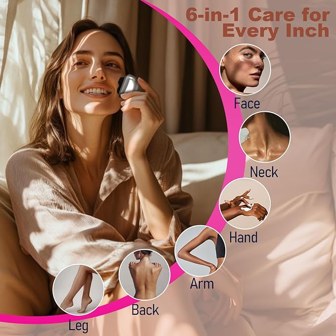 Facial Hair Removal for Women, 3D Floating Blade Rotary Razor, Wet/Dry Electric Shaver, Portable & USB Rechargeable Epilator Hair Remover for Face, Upper Lip, Chin, Arms & Legs (Silver)-BrightBean Baby