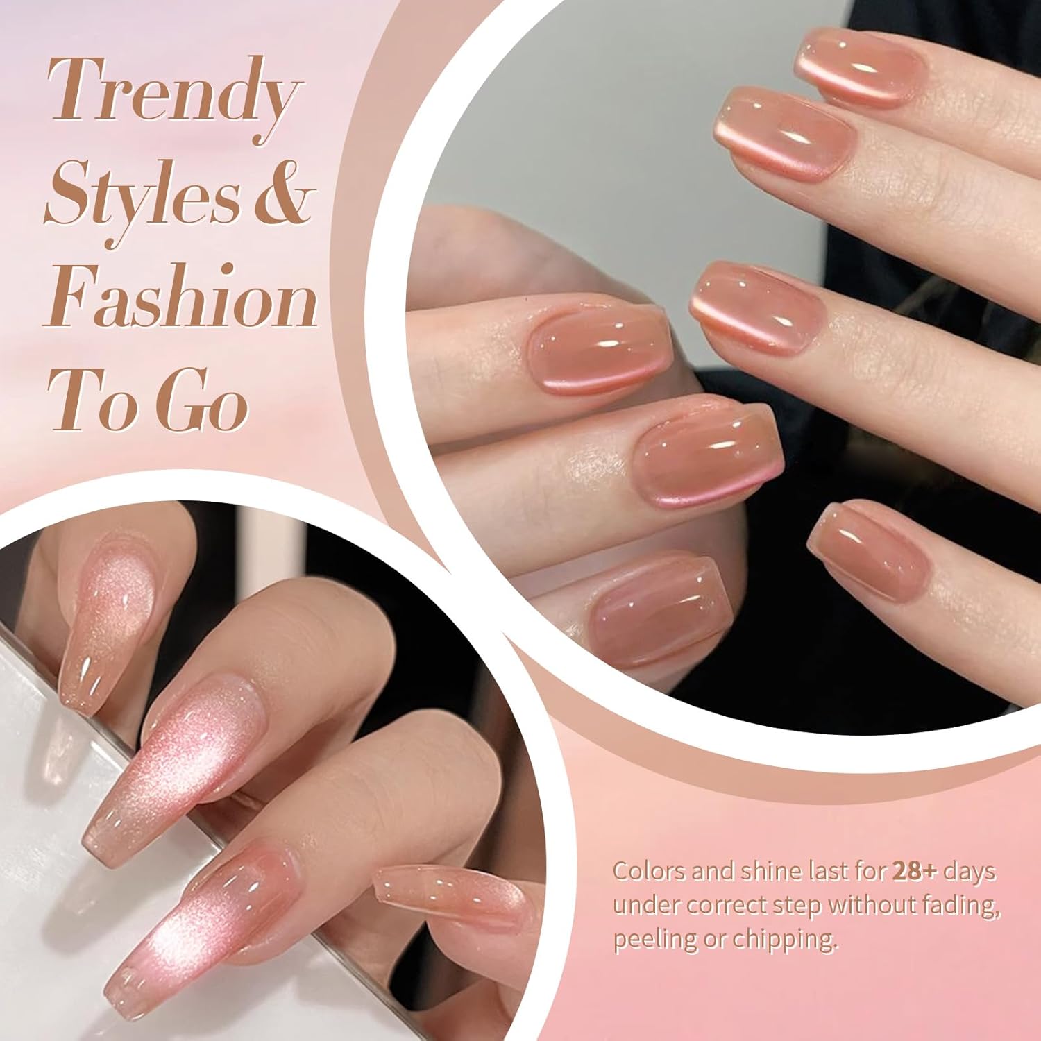 BORN PRETTY Cat Magnetic Eye Gel Nail Polish Crystal Light Vei Magnetic Gel Polish Nail Art Manicure DIY at Home 15ML-BrightBean Baby