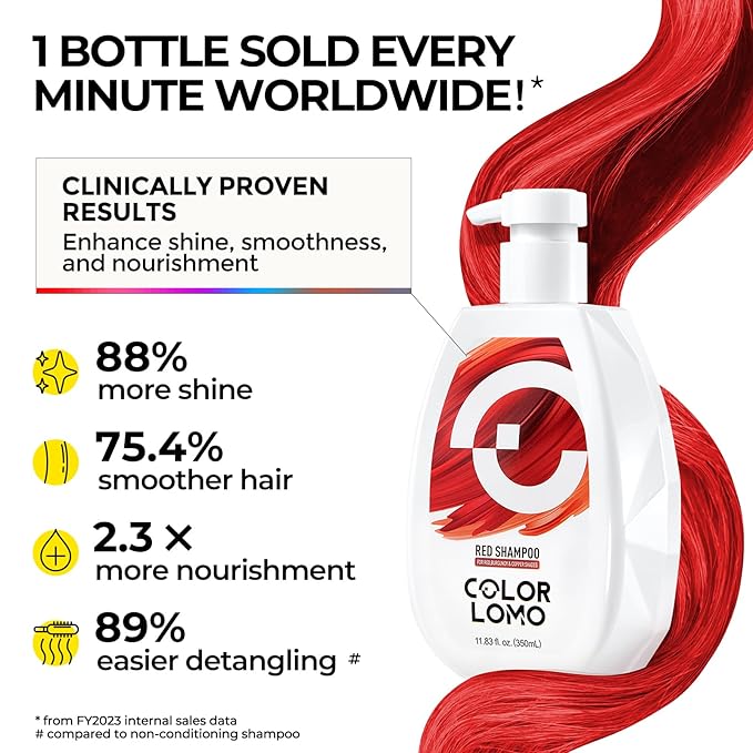 Ultra Color Safe Shampoo | Help Prevent Fading & Provide Subtle Color Replenishment | Prolong Color Vibrancy and Enhance Shine | Vegan & Cruelty-Free Formula | For Red Color Treated Hair-BrightBean Baby