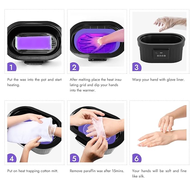 Paraffin Wax Machine for Hand and Feet, Waxkiss 5000ml Paraffin Bath with Lavender Paraffin Wax Warmer for Professional Spa & Arthritis Treatment At Home-BrightBean Baby