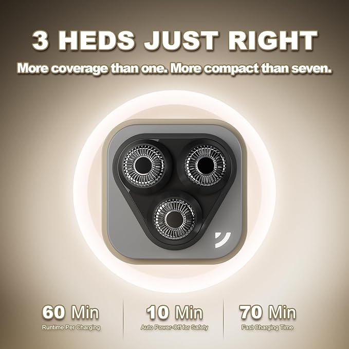 Facial Hair Removal for Women, 3D Floating Blade Rotary Razor, Wet/Dry Electric Shaver, Portable & USB Rechargeable Epilator Hair Remover for Face, Upper Lip, Chin, Arms & Legs (Beige)-BrightBean Baby