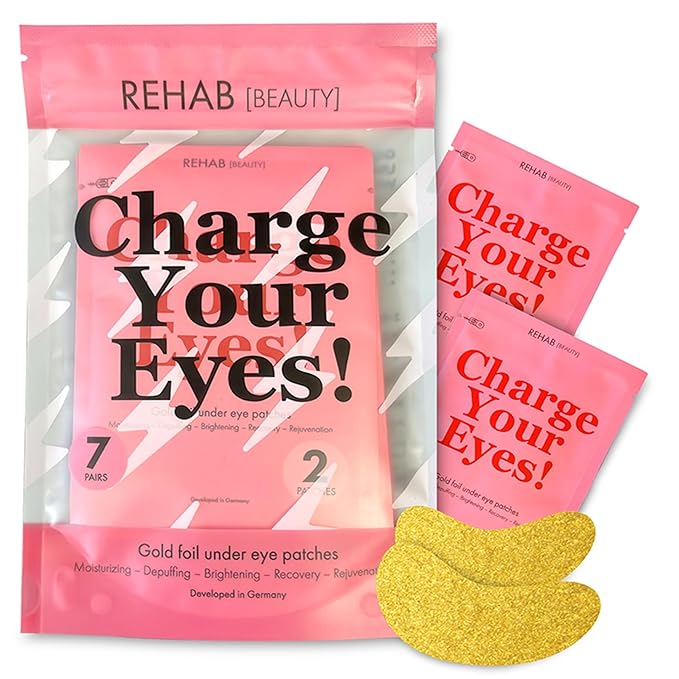 24k Gold Under Eye Patches for Puffy Eyes (7 Pairs) – Gold Foil Under Eye Masks for Dark Circle with Betaine, Hyaluronic Acid – Skincare Eye Bags Patches Treatment for Men & Women-BrightBean Baby