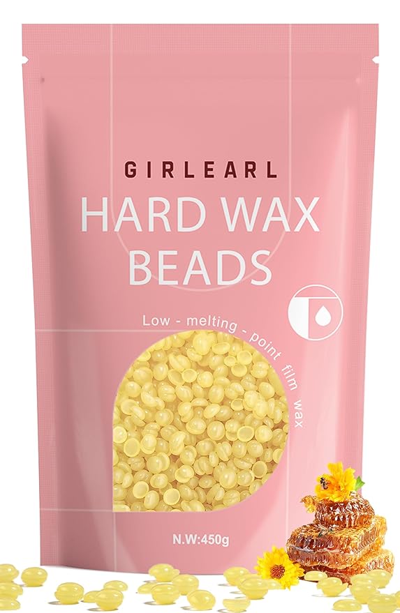 Hard Wax Beads, 1lb Honey Wax Beans for Hair Removal, Hard Wax for Sensitive Skin at Home, Wax Refill Perfect for Brazilian Bikini, Legs, Facial, Eyebrow and Full Body for Women and Men-BrightBean Baby