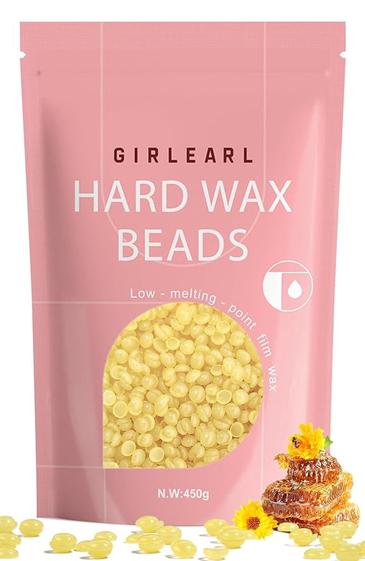 Hard Wax Beads, 1lb Honey Wax Beans for Hair Removal, Hard Wax for Sensitive Skin at Home, Wax Refill Perfect for Brazilian Bikini, Legs, Facial, Eyebrow and Full Body for Women and Men-BrightBean Baby