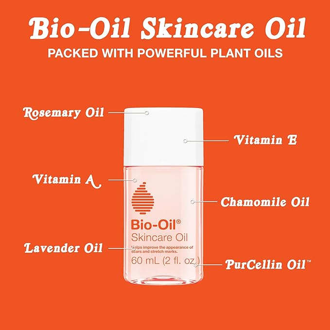 Bio-Oil Skincare Body Oil Serum, Face and Body Moisturizer with Vitamin E & A, for Scars, Stretch Marks, Sensitive Skin, All Skin Types, Dermatologist Recommended, Non-Comedogenic, 2 Oz-BrightBean Baby