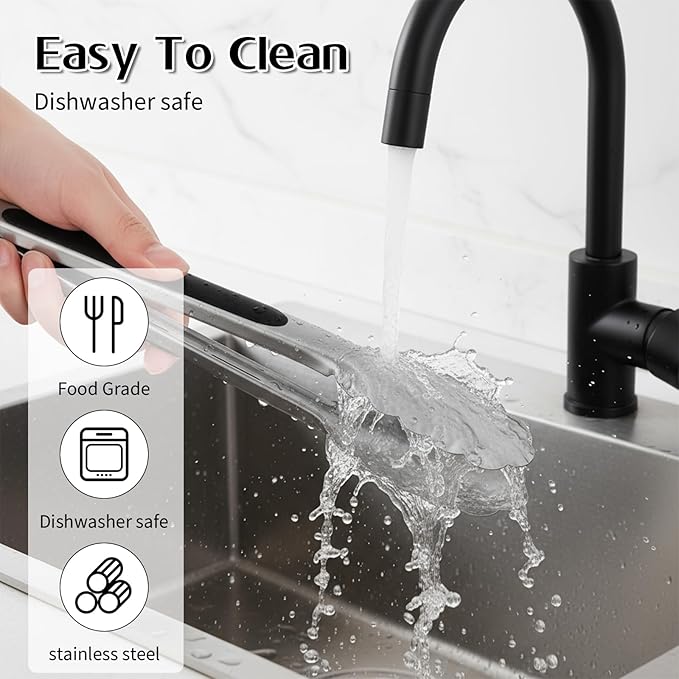 12 Pcs Stainless Steel Kitchen Tongs, 7/9/12 Inches Heat Resistant Cooking Tongs Heavy Duty Metal Locking Tong Non-Slip Metal Food Tong for Cooking Food Grill Salad BBQ