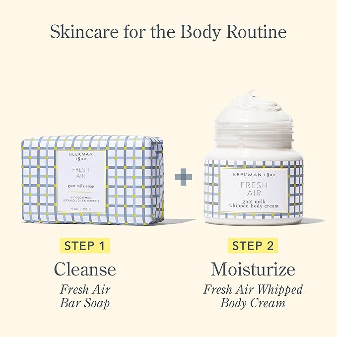 Beekman 1802 Whipped Body Cream, Fresh Air - Scented - 8 oz - Intensely Hydrating & Softens Skin - With Goat Milk - Good for Sensitive Skin - Cruelty Free-BrightBean Baby