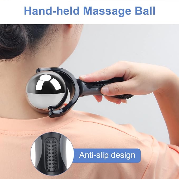 Cold Massage Roller Ball, Cold Therapy Relief, Portable Fitness Ice Roller Ball with Handle, Great Tool for Back/Neck Pain, Muscles Recovery and Inflammation-BrightBean Baby