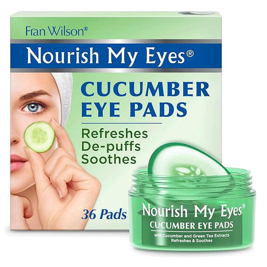 Fran Wilson NOURISH MY EYES Cucumber and Green Tea Pads - 36 Pads each (PACK OF 6) At-Home Spa Treatment to refresh and decrease puffiness under the eyes-BrightBean Baby