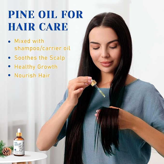 HIQILI Pine Needle Essential Oil, Strong Fresh Woody Fragrance for Better Breath Used with Aromatherapy Diffuser, Soap Candle Making Scent, DIY Perfume, Beard Shave and Cleaning Spray - 30ml-BrightBean Baby