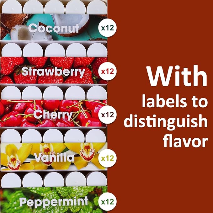 60 Pack Lip Balm Unlabeled, Natural Lip Balm Bulk Blank Tube, Personalized Lip Balm for Party Favors and Gift Basket Filling, Wedding or Baby Shower-5 Flavors-BrightBean Baby