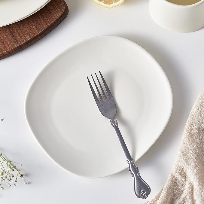 Stone lain Delilah Salad Plate 6-Piece Dish Set, Porcelain, Cream, 6 Salad Plates