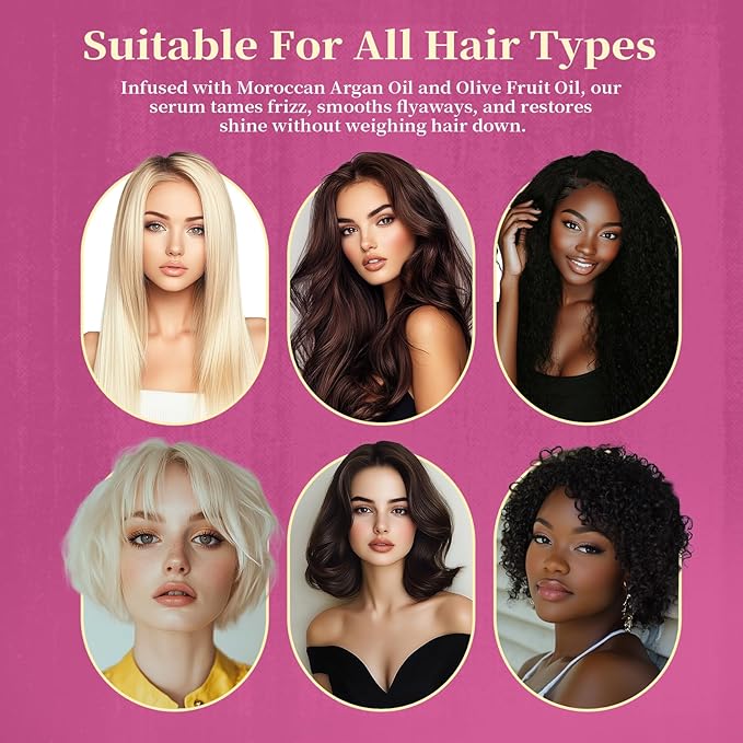 NP NATURES PHILOSOPHY Moroccan Argan Oil - Hair Serum Organic, Anti-Frizz, Repairs Damaged Hair, Adds Shine for All Hair Types Aussie Allergy-Free Moroccan Oil Hair Products 1.69 Fl oz-BrightBean Baby