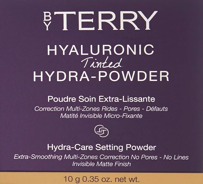 By Terry Hyaluronic Tinted Hydra-Powder, Non-Drying Loose Face Setting Powder, Blur Imperfections & Mattify, Medium Fair, 0.35 oz-BrightBean Baby
