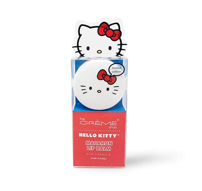 The Crème Shop x Sanrio Macaron Lip Balm (Hello Kitty Mixed Berry) Korean Cute Scented Pocket Portable Soothing Advanced Must-Have on-The-go-BrightBean Baby