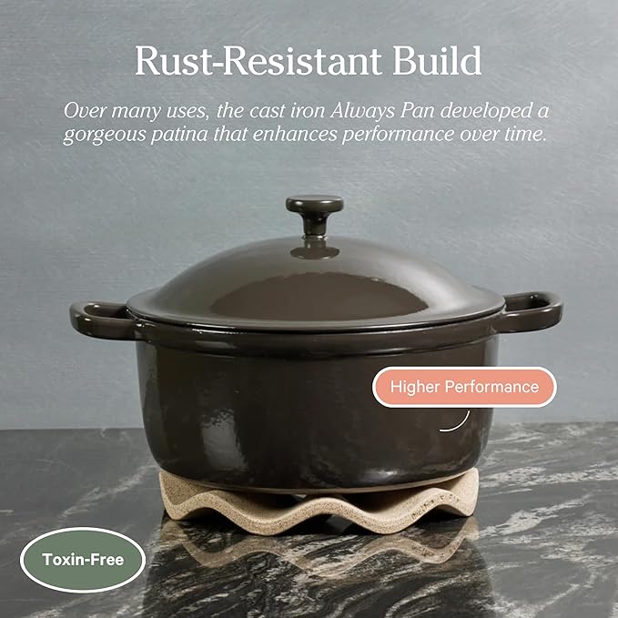 Our Place Cast Iron Perfect Pot 5.5 Qt - 6-in-1 Enameled Dutch Oven Lavender