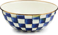 MACKENZIE-CHILDS Enamel Everyday Bowl, Serving Bowl for Entertaining, Medium, Blue-and-White Royal Check, Set of 1