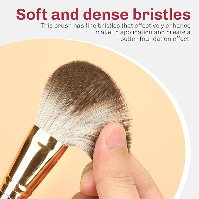8pcs Gold Makeup Brush Set for All Skill Levels Easy Clean Soft Lint Free Brushes Travel Friendly Kit Foundation Powder Eyeshadow Blush Contour-BrightBean Baby