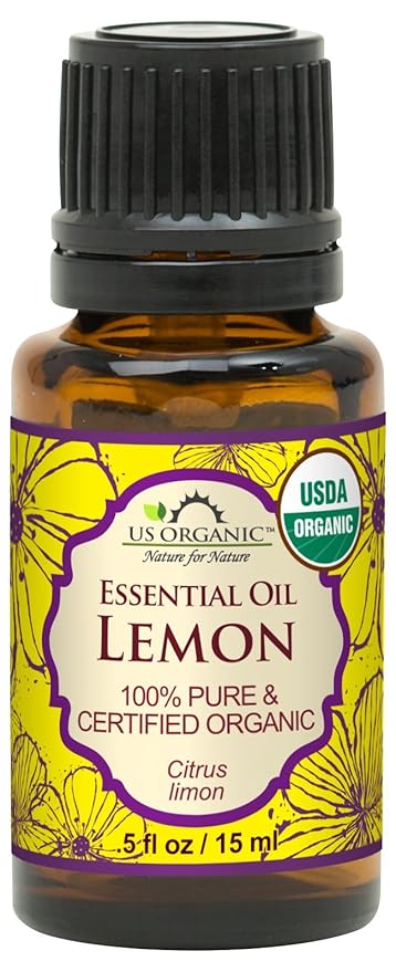 US Organic 100% Pure Lemon Essential Oil - USDA Certified Organic, Cold Pressed - W/Euro droppers (More Size Variations Available) (15 ml)-BrightBean Baby