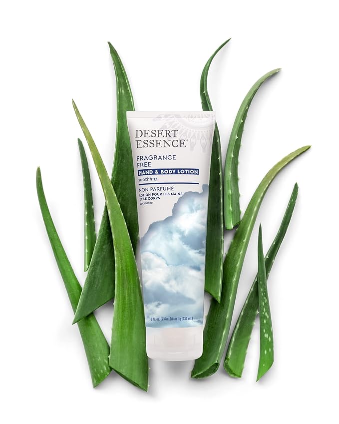 Desert Essence Fragrance Free Hand & Body Lotion - 8 Fl Ounce - Soothing - Aloe Vera - Shea Butter - Green Tea - Coconut Oil - Jojoba Oil-BrightBean Baby