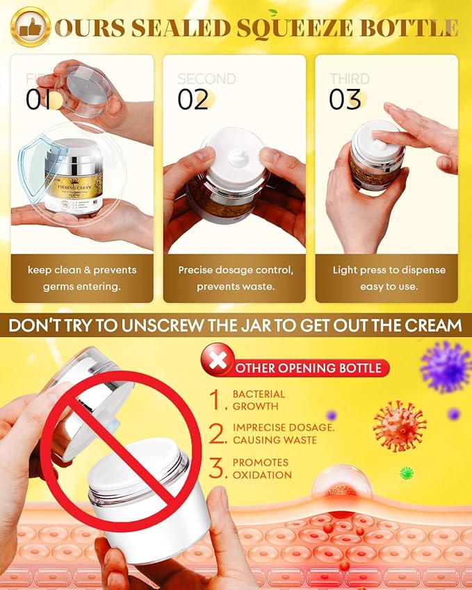 3% Retinol Cream Face Moisturizer, Anti Aging Neck Firming Cream with Collagen, Day & Night Face Cream with Hyaluronic Acid, Lifting & Tightening Wrinkle for Women & Men (1.51 Fl Oz (Pack of 1))-BrightBean Baby