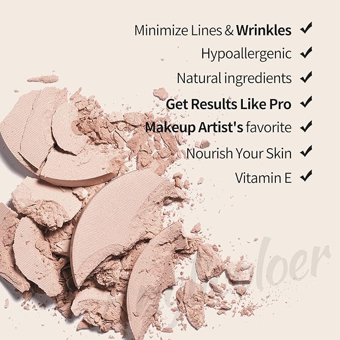 AQUAPURITY - PHOERA Sheer Matte Fixing Powder Makeup Base Fixer Setting Powder Foundation Fixing Compact Pressed Powder Long Lasting Make Up Fixer Skin Vitamin E Beauty Blender (204 Buff Beige…)-BrightBean Baby